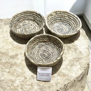 New Set of 3 small woven baskets